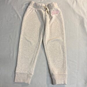 GAP - Kids Light Grey Joggers with Pink Embroidered Logo